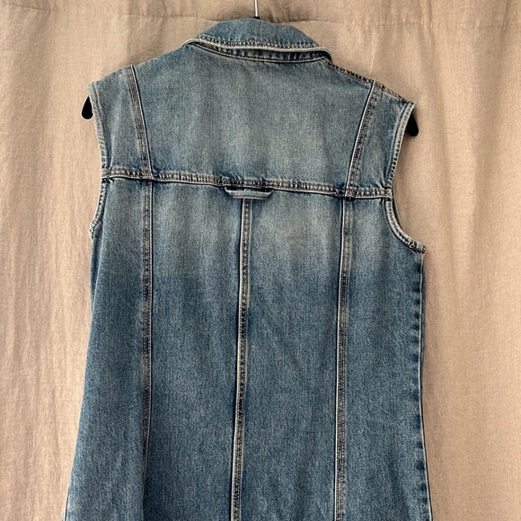 Zara (EUC)• long denim jean button front midi maxi collared split hem dress - Picture 10 of 12